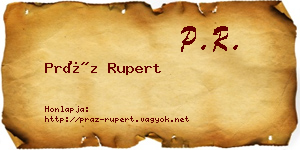 Práz Rupert névjegykártya
